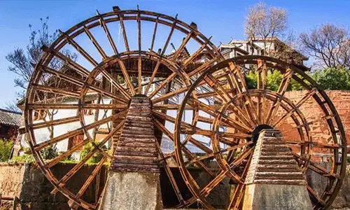 The Big Water Wheel in Lijiang Old Town