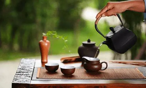 Gongfu tea ceremony in a village tea house