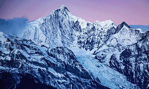 Meili Snow Mountain, the snow-capped range at dawn