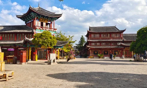 South Gate Square of Lijiang Old Town with Naxi architecture
